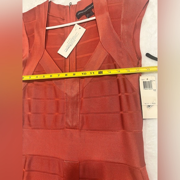French Connection Miami Spotlight Bandage Dress in Tuscan Copper - Size 12 - Picture 7 of 8